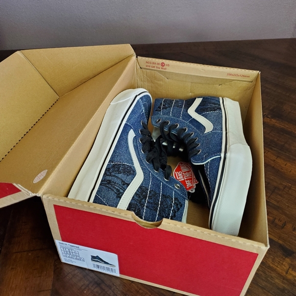 Vans Sk8-Hi Tapered Denim Embroidery Men Size 11.5, Women Size 13 - Picture 11 of 12